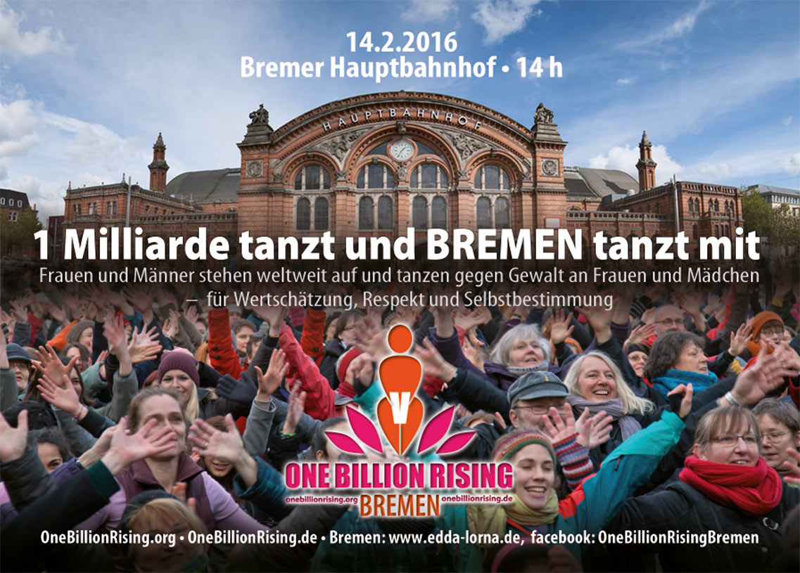 Postkarte: HBF Bremen - One Billion Rising